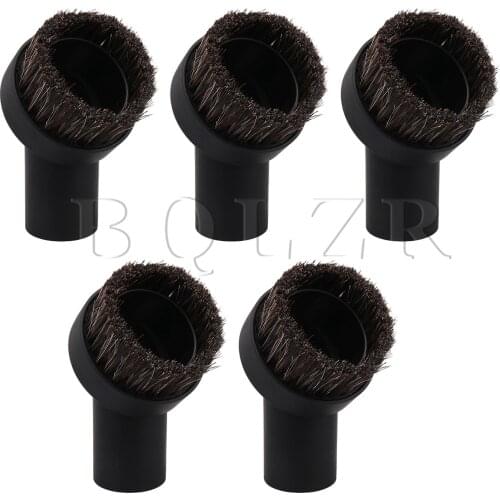 BQLZR 5pcs 1.25inch ID Vacuum Attachment Plastic Horse Brushes Round Black