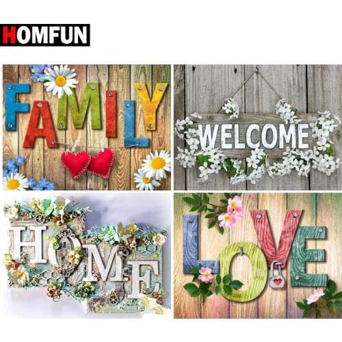 HOMFUN Full Square/Round Drill 5D DIY Diamond Painting "Home Flower Theme" Embroidery Cross Stitch 5D Home Decor Gift