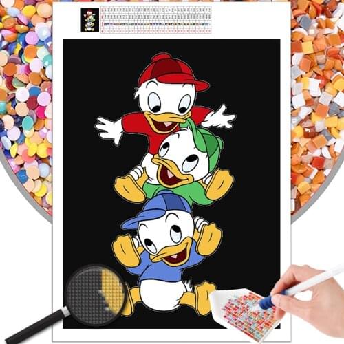 Diamond Painting Cartoon Duck Brothers Rhinestone Embroidery 5D DIY Square Round Photo Cross Stitch Mosaic Kit Home Decoration