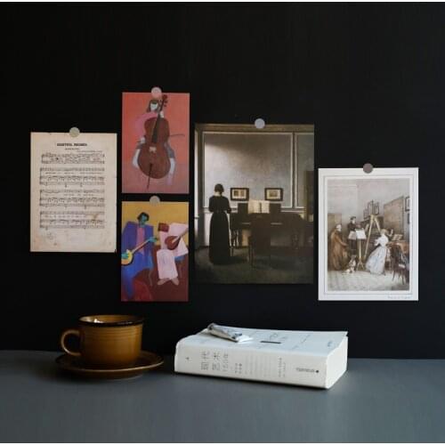 The Sound Of Music Nordic Retro Decoration Card 5Sheets Postcard Photo Frame Painting Diy Background Wall Sticker Greeting Cards
