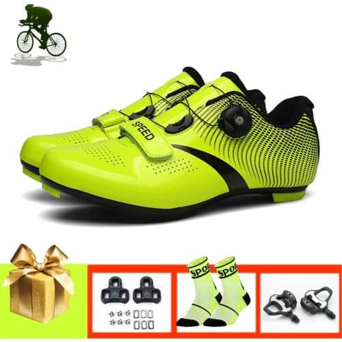 Road shoes for men women cycling sneakers self-locking breathable superstar riding bicycle outdoor sport Reflective bike shoes