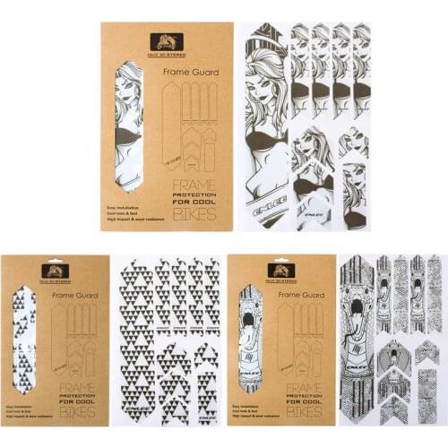 Enlee 3D MTB Mountain Bike Frame Protection Stickers Wear-Resistant Anti-Skid Waterproof Protector Bicycle Paster Guard Cover