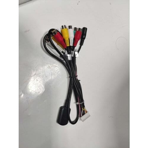 SIM 4G Card Slot Adapter Cable Car Radio RCA Output Cable Aux-in Adapter Wires Car line Output Adapter Subwoofer Microphone LCD