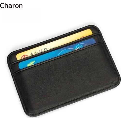 RFID Blocking Leather Credit Card Case Mini ID Card Holder Small Purse for Men Slim Mens Wallet Cardholder 10.5x7.5cm