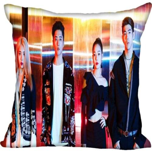 Custom Kpop K.A.R.D Printed Square silk Pillowcases 40x40cm,35x35cm One Side Satin Pillowcase Custom Logo
