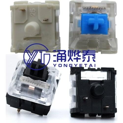 YYT 5PCS Mechanical keyboard shaft Transparent shaft cover Black shaft Blue shaft Tact switch 2-pin accessories Dustproof