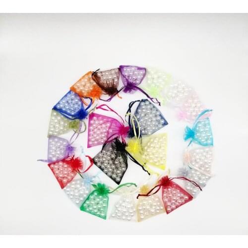 9x12cm Organza Bags 50pcs Jewelry Packaging Display Jewelry Pouch Gift Bags For Wedding Drawstring Bag Woman Travel Storage Bag