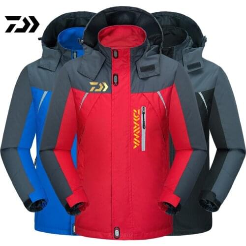 Daiwa Mens Outdoor Mountaineering Fishing Jacket Winter Plush Thickening Coat Mountaineering Ski Fishing Jacket
