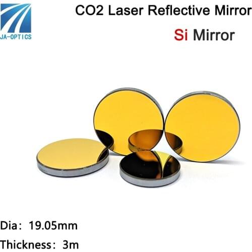 Co2 Laser Reflection Mirror Si Dia 19.05 Gold-Plated Silicon Reflector Lenses for Laser Engraving Machine