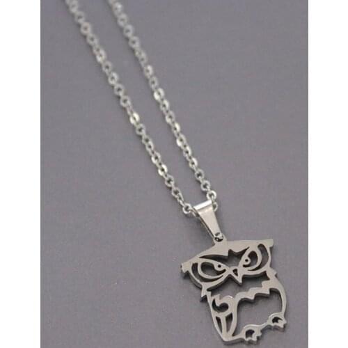 1pc Big Owl Stainless Steel Necklace Nighthawk Pendants Necklaces Women Kids Girls Fashion Jewelry Accessories