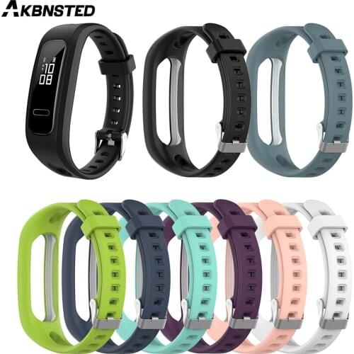 AKBNSTED Watch Band Silicone Wrist Strap For Huawei Band 3e 4e Smart Watch For Honor Band 4 Running Bracelet version Wristband