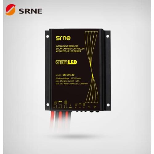 SRNE SR-DH120 12V 24V Solar Charge Controller 20A Intelligent Wireless Solar Charge Controller with Step-up LED Driver IP68