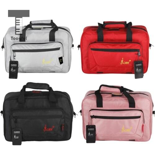 Thick Clarinet Oboe Gray Carrying Padded Gig Bag Handbag Slant Strap Pocket