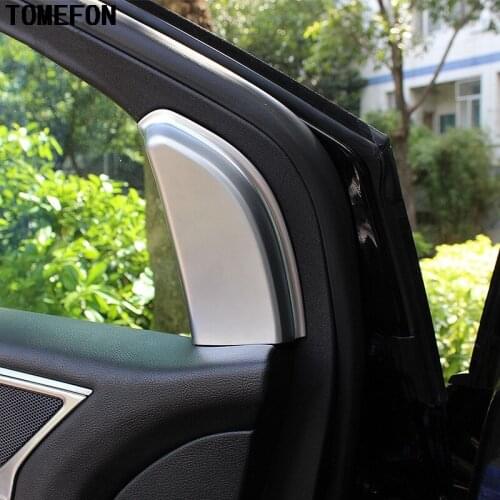 TOMEFON For Ford Edge 2015 Front A Pillar Column Interior Triangle Cap Sticker Moulding Trim ABS Chrome 2pcs