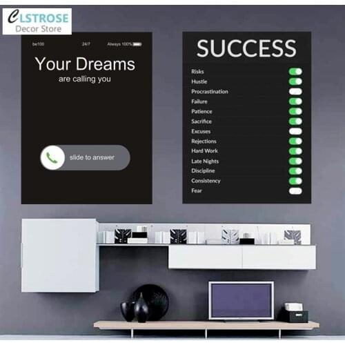 Custom Inspirational Quotes Wall Art Posters and Prints Black White Letter Motivational Canvas Painting Living Room for Decor