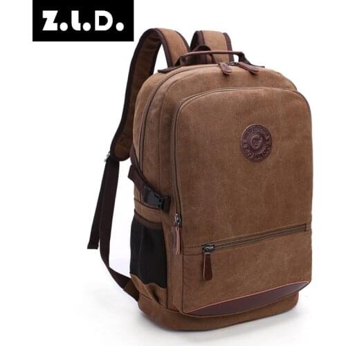 Z.L.D. Vintage Classic Canvas Travel Backpack Casual Teen Student Backpack Business Laptop Bag Lady Short Travel Sports Backpack