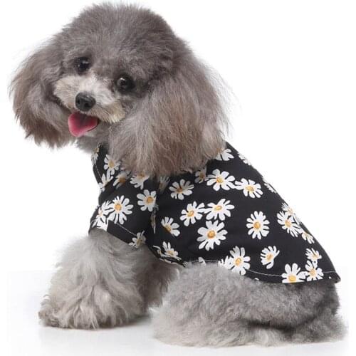 Pet Dog Shirt Natural Cotton Durable Breathable Soft Comfortable Cute Daisy Pattern Printed Pet Cat Dog Clothes