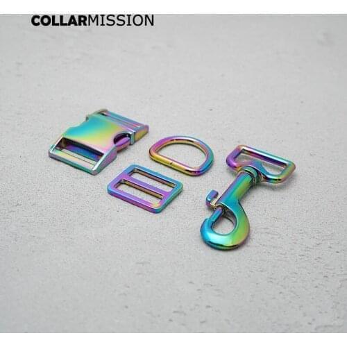 100pcs/lot (metal buckle+adjust buckle+D ring+metal dog clasp/set)25mm plated metal buckle dog collar parts 8 kinds