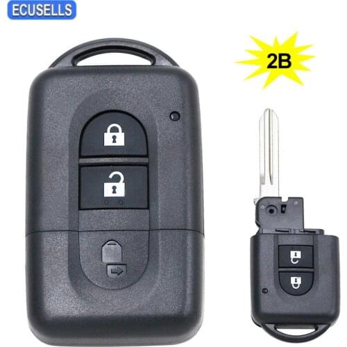2 Button Remote Key Shell Case Smart Car Key Housing for Nissan Micra X-trail Qashqai Juke Duke Pathfinder Note + Uncut Blade