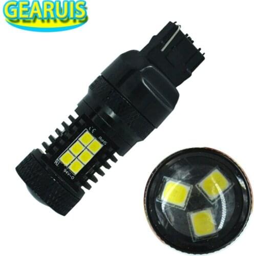 2pcs high quality 8W Canbus non polar 7440 7441 7443 7444 T20 W21W 21 SMD 2835 LED Lens Reverse Backup Light Turn Signal lights