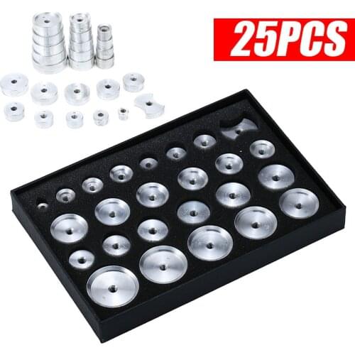 25pcs Watch Press Dies Repair Tool Back Case Metal Aluminum Closer Mould Press Dies Repair Tool For Watches Accessories