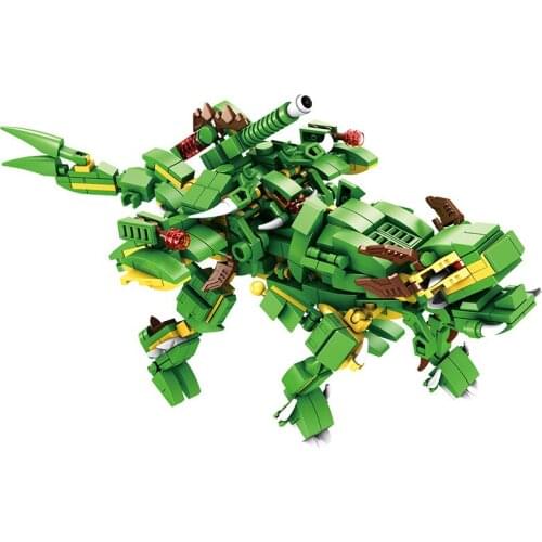 577Pcs Educational Building Blocks Toys For Kids Boys DIY Birthday Present 633018 2Changes 12 IN 1 Dinosaur Model Small Bricks
