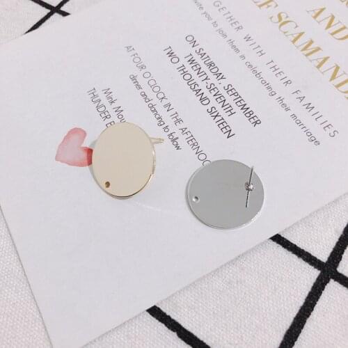 6 pieces Simple personality alloy color-preserving electroplating flat round earrings accessories material