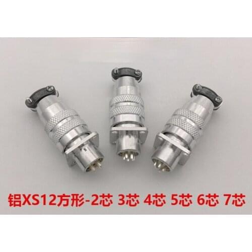 Aviation Plug Socket XS12-2 3 4 5 6 7 Core Square Aluminum Alloy Push-pull Quick Connector