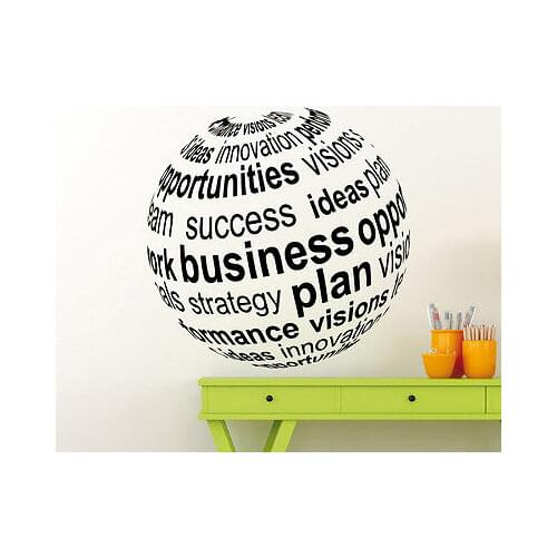 Business 3D Ball Wall Decal Motivation Office Vinyl Sticker Home Mural Art Home Art Decor for workplace E541