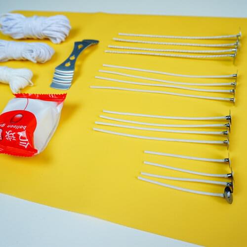 1 Roll Candle Wick Core with 20PCS Metal Candle Wick Sustainer Tabs Candles Making Tools Set for DIY Soy Paraffin Candle Making