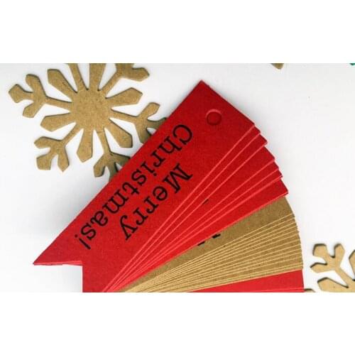 Hot 100pcs Decorative Merry Christmas Paper Gift Tags Label Hanging Cards DIY Home Party Decorations Christmas Accessories
