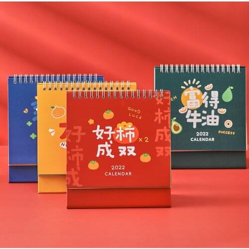 2022 Kawaii Cute Fruits Avocado Coil Calendars with Sticker Creative Desk Calendar Daily Schedule Planner Agenda Organizer n1042