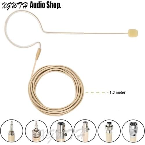 Condenser Omnidirectional Headset Headworn Microphone Single Earhook Head Mic for Shure AKG Mipro Wireless Interview Speech Sing