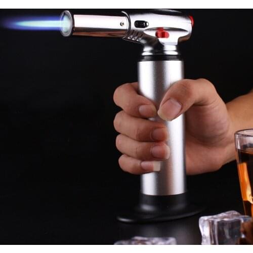 Kitchen Outdoor BBQ Pistol Lighter Baking Spray Gun Torch Gas Jet Windproof Camping Lighter Turbo Butane Big Firepower 1300 C