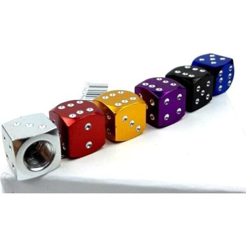 Metal Dice Shape Car Wheel Tire Tyre Air Dust Valve Stem Cap