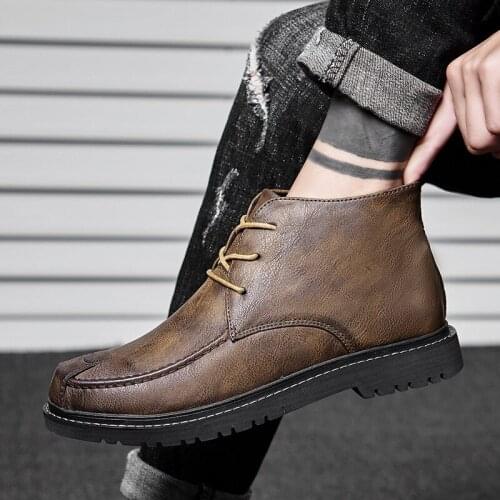 Big Size High-Top Men Casual Leather Shoes Brand Mens Fashion Shoes Men Casual Shoes Designer Men Flats Male Leather Shoes556