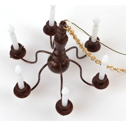 Sand Table Model Furniture Ceiling Lamp Set for Girls Pretend Play Toy Role-Play Toy Scaled Model Light Golden/Bronze