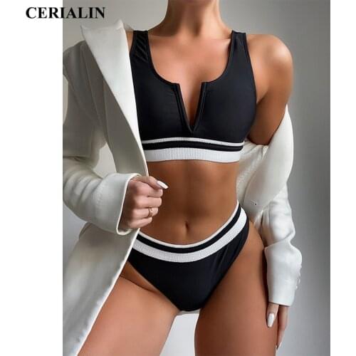 New Black and White Stripe Push Up Bikini Sets Sexy Swimsuit Two Pieces Swimwear Bathing Suits Womens Swimming Suit