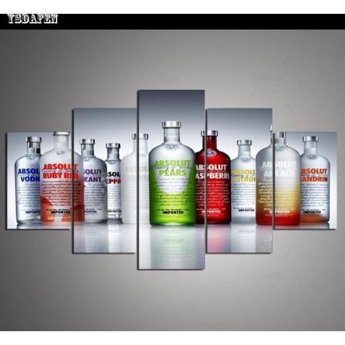 Op de muur HD print olieverf modulaire foto Wine Glass poster kind room decor woondecoratie 5 stks canvas art z079