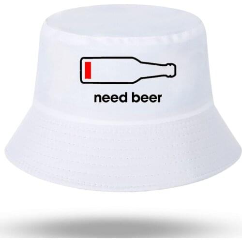 Need Beer Harajuku Hip Hop Men Women Bucket Hat Outdoor Sunscreen Beach Cap Fisherman Hat Fishing Hat Sun Hiking Fishing Cap