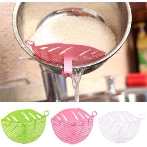 Filtering Baffle Sieve Peas Washing Filter Drain Clean Leaf Shape Rice Wash Sieve Cleaning Strainer Gadget Kitchen Clips Tool