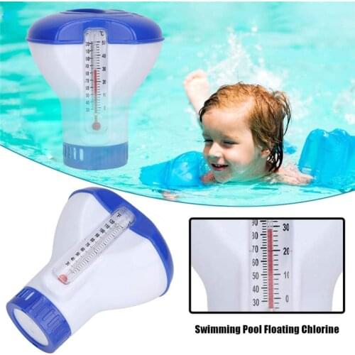 Swimming Pool Floating Chemical Chlorine Dispenser Swimming Pool Accessory Thermometer Disinfection Automatic Applicator Pump