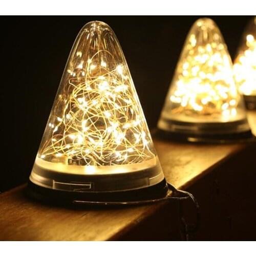 Solar Power Cone Shaped Hanging String Lamp Night Light For Bedroom Outdoor Garden Decoration