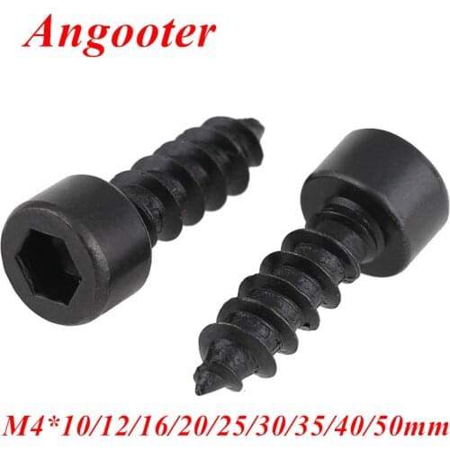 M4 Hexagon socket cap head self tapping screw carbon steel with Black self-tapping Wood screws M4*10/12/16/20/25/30mm