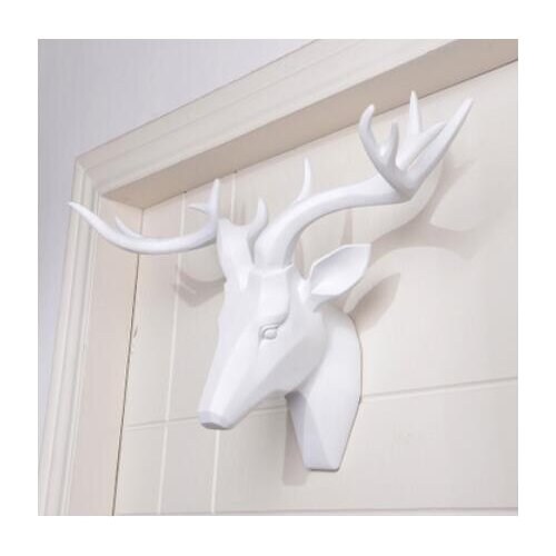 Animal head home resin ornaments deer head wall hanging bar retro wall decoration white deer wholesale high-end home decoration