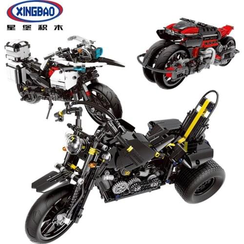 Xingbao Motorbike Model Kits 3 Styles Patrol Motor Heavy Motorcycle Off-Road Autocycle Set Building Blocks Bricks Adults Toys