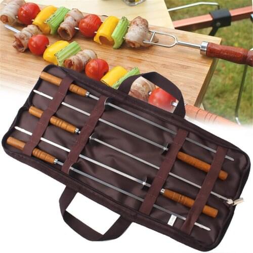 Marshmallow Roasting Roasting Sticks with Wooden Handle 16 Inch BBQ Fork Sticks Barbecue Skewers Gadgets Kitchen Accessories