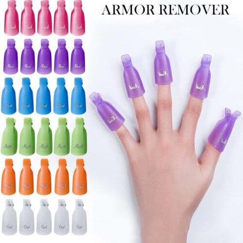 10PCS Plastic Nail Polish Remover Clip 10 Colors Nail Art Soak Off Cap Gel Lak Remover Wraps Nail Degreaser Cleaner Nail Clips