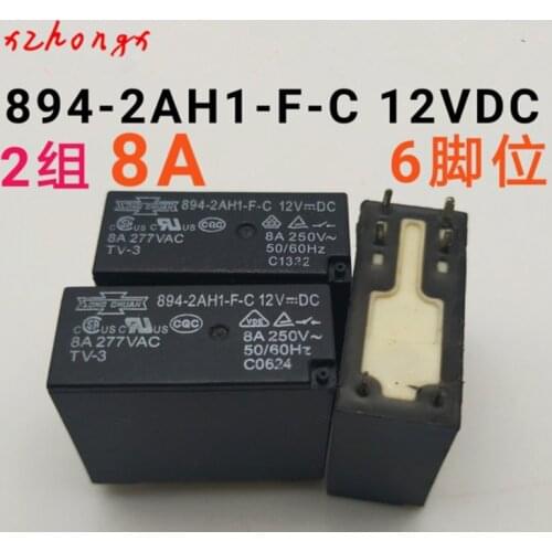 894H-2AH1-F-C-12VDC 894H-2AC1-F-C 24VDC 894H-2AH1-F-C-DC12V 6PINS 12A 12VDC Power Relay