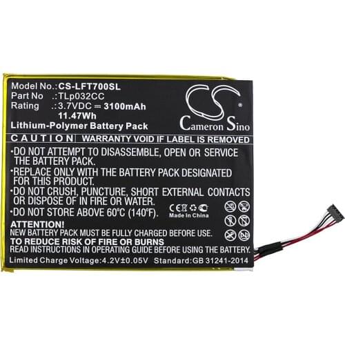 Cameron Sino 3100mAh Battery For Alcatel 9005X One Touch Pixi 8 8.0 3G OT-9005X,TLp032CC